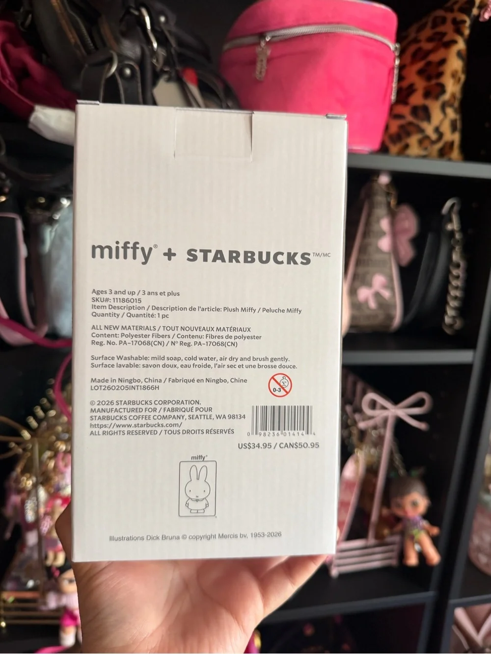 miffy x Starbucks Boxed Plush — Cream & Green
